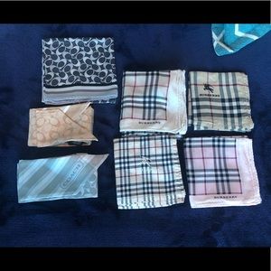Burberry and Coach handkerchiefs